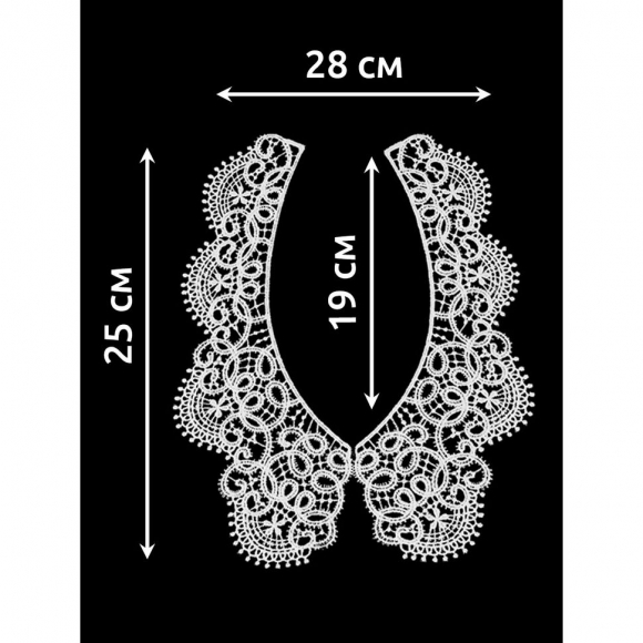 Воротник KRUZHEVO арт.TTR.12141 17х16см цв.белый, уп.50 комп