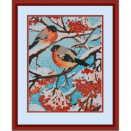 Рисунок на ткани (Бисер) КОНЁК арт. 9513 Снегири 29х39 см Рисунок на ткани (Бисер) КОНЁК арт. 9513 Снегири 29х39 см