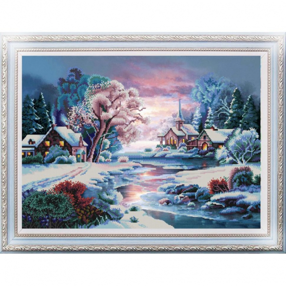 Рисунок на ткани (Бисер) КОНЁК арт. 9940 Зимняя речка 45х60 см