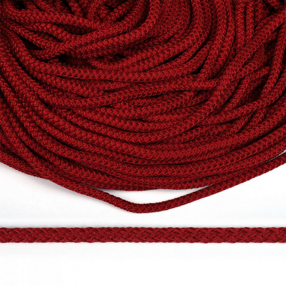 Шнур круглый полиэфир 05мм арт.1с-50/35 с наполнителем цв.065 красный уп.200м