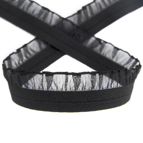 33073_Рюш эластичный PEGA, цвет черный, 19 мм