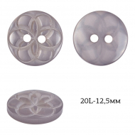 Пуговицы пластик TBY P-L06-5 цв.серый 20L-12-13мм, 2 прокола, 50 шт