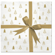 162809_Салфетки трехслойные для декупажа, коллекция "Lunch" PAW Decor Collection "Подарок (золотой)" 162809_Салфетки трехслойные для декупажа, коллекция "Lunch" PAW Decor Collection "Подарок (золотой)"