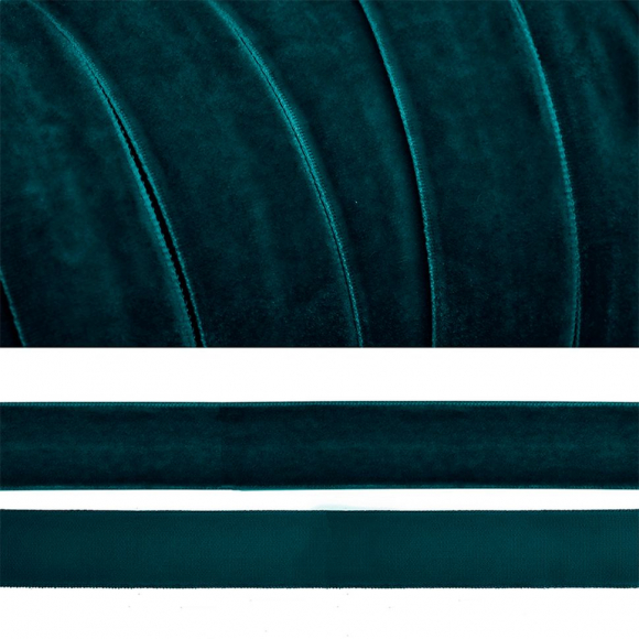 Лента бархатная арт.TBY.LB2039 нейлон шир.20мм цв.т.зеленый уп.20м