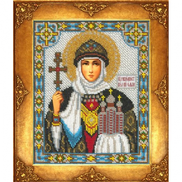 Набор для вышивания бисером РУССКАЯ ИСКУСНИЦА арт.315 БИ Св. Ольга 18х22,5 см