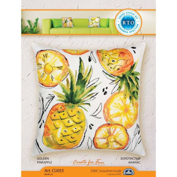 Набор для вышивания РТО арт.CU055 Золотистый ананас 40х40 см Набор для вышивания РТО арт.CU055 Золотистый ананас 40х40 см