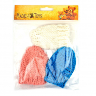 Шапка для игрушек арт.КЛ26736 вязанная 8см обхват головы 11-16см 100% акрил цв.ассорти уп.3шт