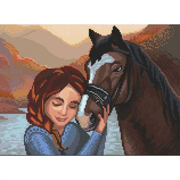 Алмазная мозаика Ah5481 Верный друг 30х40