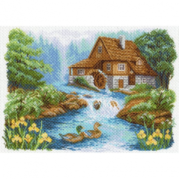 Рисунок на канве МАТРЕНИН ПОСАД арт.37х49 - 1647 У мельницы
