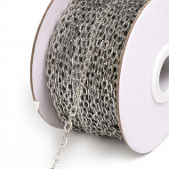 Цепочка 5,4х3,6х1мм, TBY-1946 металл цв.серебро рул.25м