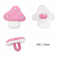 Пуговицы пластик Грибок TBY.P-2224 цв.04 розовый 24L-15мм, на ножке, 50 шт