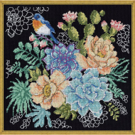 Набор для вышивания DESIGN WORKS арт.3441 Суккуленты 30,5х30,5 см