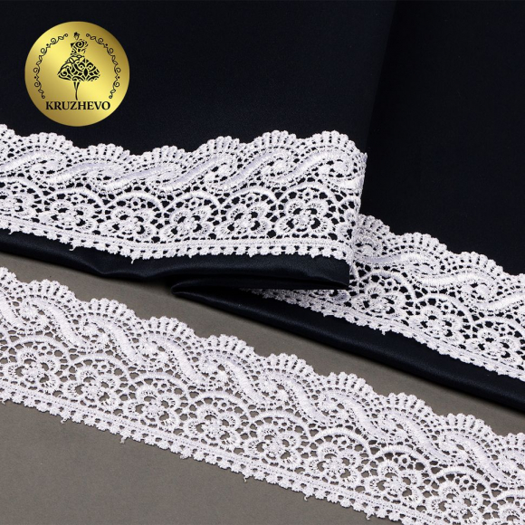 Кружево гипюр KRUZHEVO арт.TR 8GB014 шир.65мм цв.01 белый уп.9м Кружево гипюр KRUZHEVO арт.TR 8GB014 шир.65мм цв.01 белый уп.9м