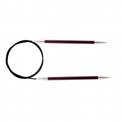 47163 Knit Pro Спицы круговые для вязания Zing 6мм/100см, алюминий