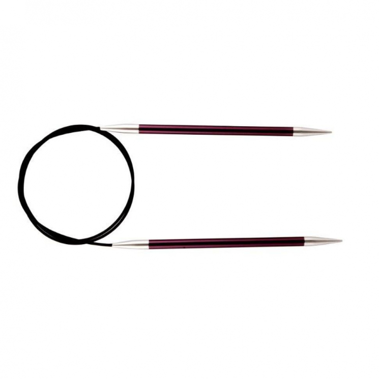 47163 Knit Pro Спицы круговые для вязания Zing 6мм/100см, алюминий