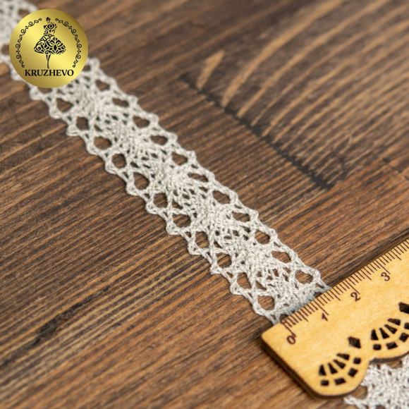 Тесьма вязаная KRUZHEVO 20мм TBY-6307-1 цв.22 серый лен уп.10м