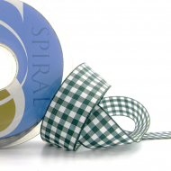 23563_Лента с рисунком клетка SAFISA, 25 мм, 25 м, цвет 43, темно-зеленый