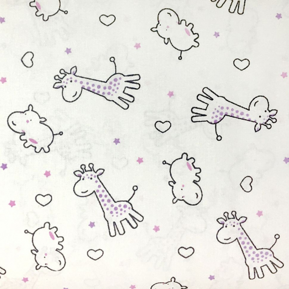 Ткань ранфорс Зверюшки, арт.SL-G4441-6, 100% хлопок, шир.240см, цв.белый/черный, рул.30м