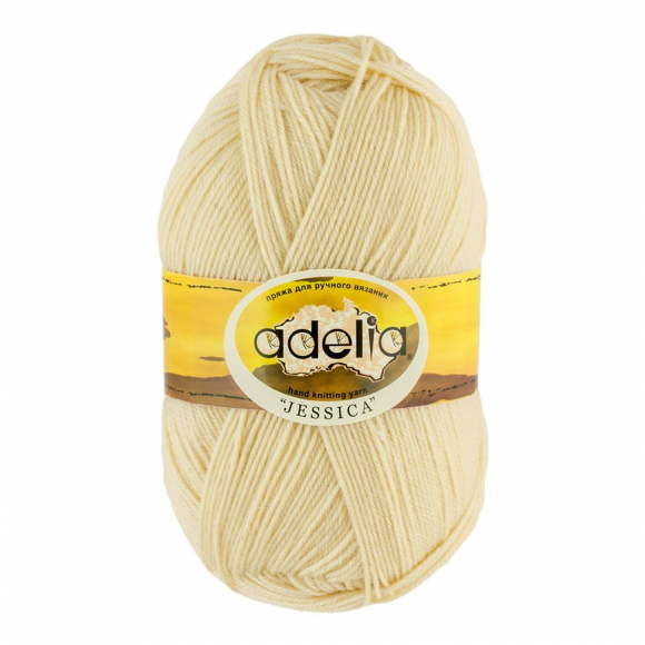 Пряжа ADELIA JESSICA (67% шерсть, 33% полиэстер) 5х100г/260м цв.19 экрю