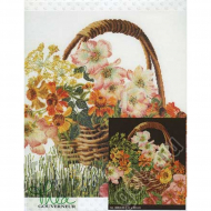 38237_Набор для вышивания "Цветочная корзина", канва аида (черная) 18 ct