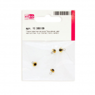 19444_Глазки стеклянные для мишек Тедди и кукол на металлической петле, цвет желтый, диаметр 6 мм