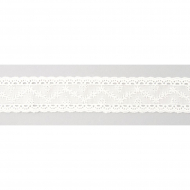Шитье-вышивка на батисте, 25 мм, цвет белый