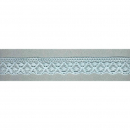 Мерсеризованное хлопковое кружево, 30 мм, цвет светло-голубой