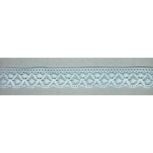 Мерсеризованное хлопковое кружево, 30 мм, цвет светло-голубой