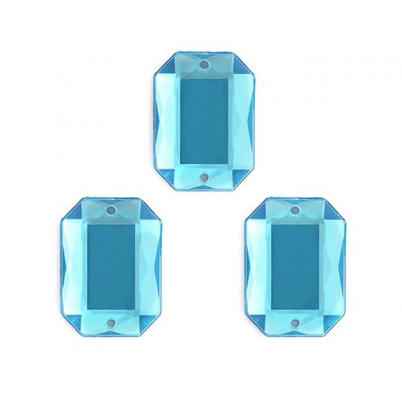 Стразы пришивные акриловые MAGIC 4 HOBBY арт.MG.AF.02 13x18 мм прямоугольник цв.07 бирюзовый уп.100 шт