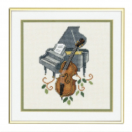 12610_Набор для вышивания "Пианино и контрабас"
