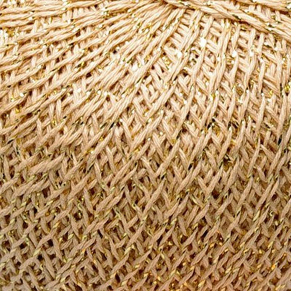 Нитки для вязания Золотой Шар (86% хлопок, 14% люрекс) 6х50г/390м цв.3201 св.бежевый, С-Пб