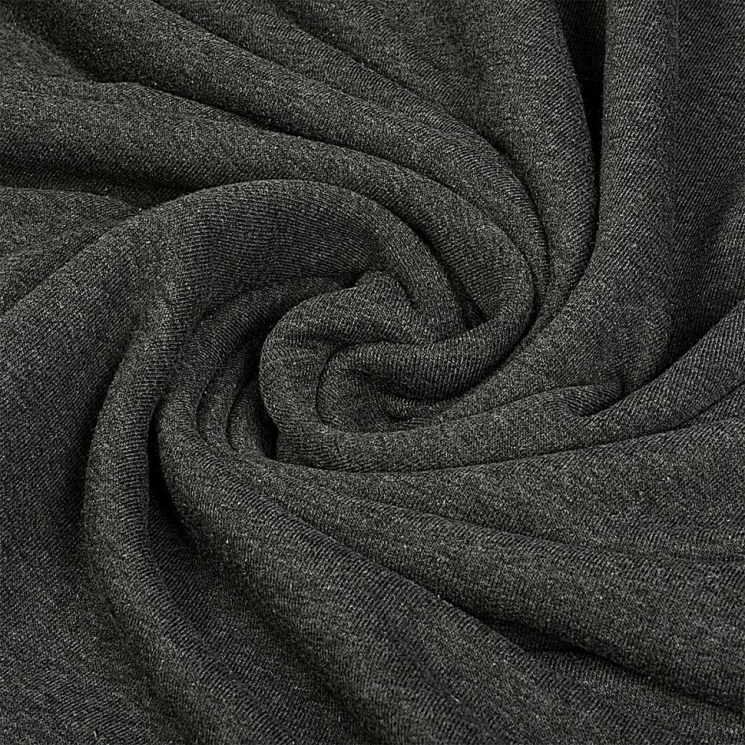 Ткань трикотаж Футер 3х нитка петля хлопок 310г пенье 180см антрацит рул.35-60м рул.35-60м