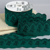 Кружево шитье KRUZHEVO арт.ТСВ-20S10 шир.5,5см цв.110 т.зеленый, хлопок уп.13,71м