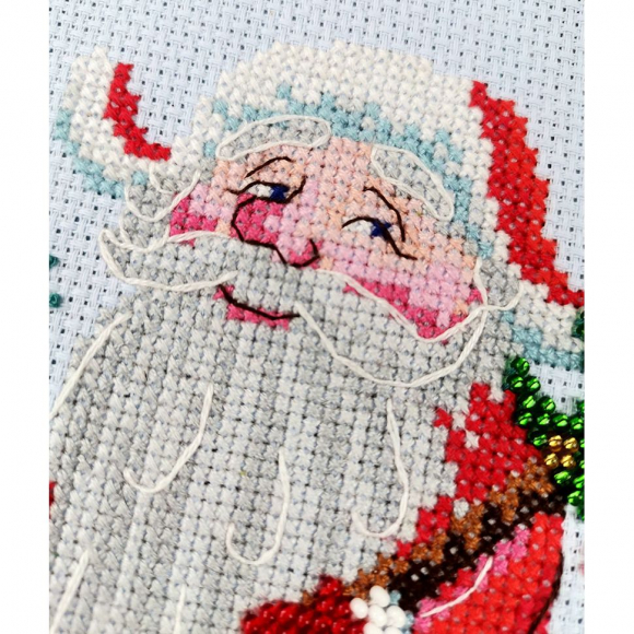 Набор для вышивания "Дед Мороз и снегирь"