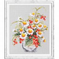 Набор для вышивания ЧУДЕСНАЯ ИГЛА арт.100-012 Ромашки и смородина 18х23 см