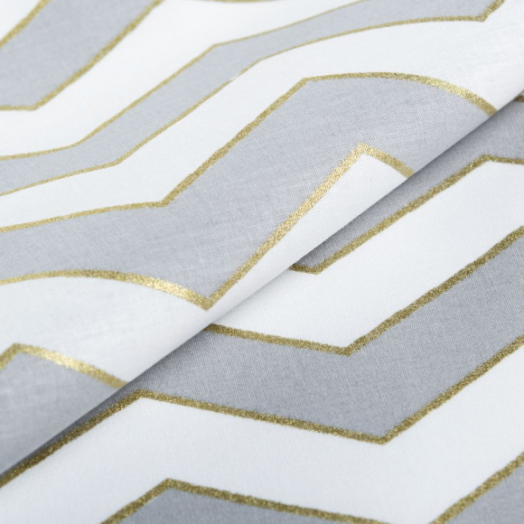Ткань ранфорс с глитером Зиг-заг, арт.WH 20558-v03, 130г/м?,100% хлопок, шир.240см, цв.серый/золото, рул.30м Ткань ранфорс с глитером Зиг-заг, арт.WH 20558-v03, 130г/м?,100% хлопок, шир.240см, цв.серый/золото, рул.30м
