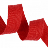 Тесьма киперная 20 мм хлопок 2,5 г/см арт.TBY.CT20162 цв.F162 красный  уп.50м