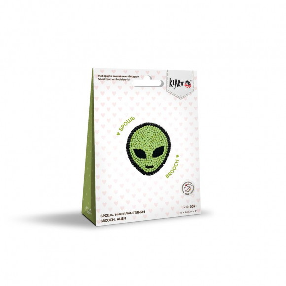 Набор для вышивания KLART арт. 10-009 Брошь. Инопланетянин 4,5х5 см