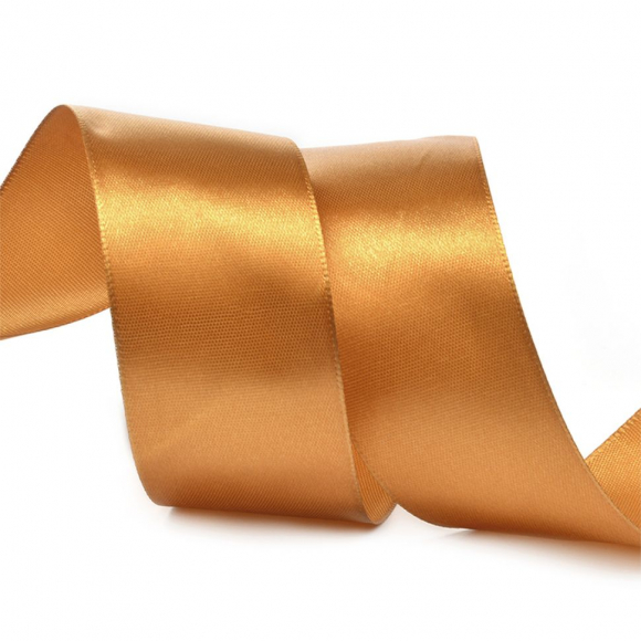 Лента атласная 38мм цв.3128 т.золото IDEAL уп.27,4 м