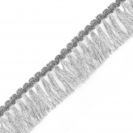 Тесьма-бахрома арт.TBY-010/3482 шир.45 мм цв.серебро уп.13.71м