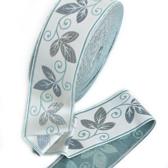 Лента отделочная жаккардовая арт.TBY.WJ6Z-03 шир.60 мм цв.серый уп.25 м