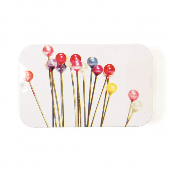 181409_Булавки портновские с перламутровыми круглыми головками в жестянной коробочке