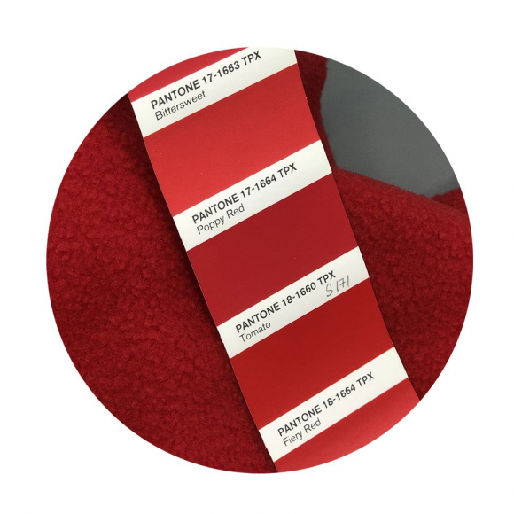 Ткань флис 2-х сторонний TBY-0059-171 190 г/м? 100% ПЭ шир.150см  цв.S171 красный рул.70-110м (1кг - 3,5м)