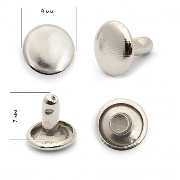 Хольнитены TBY.1048 двухсторонние 9х9 (9мм) цв. никель уп. 500шт