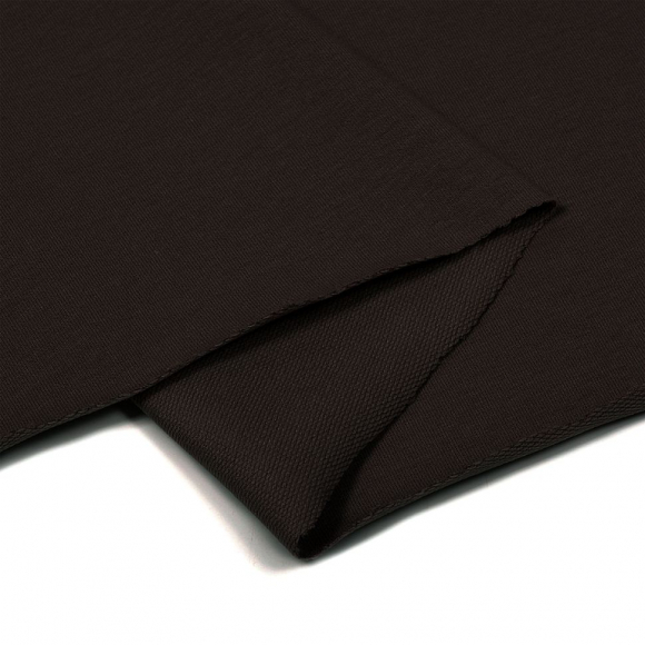 Ткань футер 2х нитка петля гл/крашеный, 230г/м?  74% хл 21%пэ 5%эласт  шир.180см арт.ШН-23074215-27 цв.шоколад рул. 45-70м