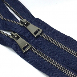 Молния трактор №5 Premium два замка 100см черный никель D919 морской синий