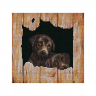 Набор для вышивания мулине НИТЕКС арт.0129 Щенки 29х28 см