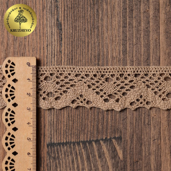 Тесьма вязаная KRUZHEVO 30мм TBY-5234 цв.30 капучино уп.10м