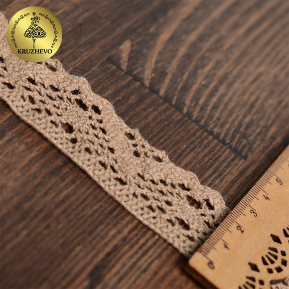 Тесьма вязаная KRUZHEVO 30мм TBY-5234 цв.30 капучино уп.10м