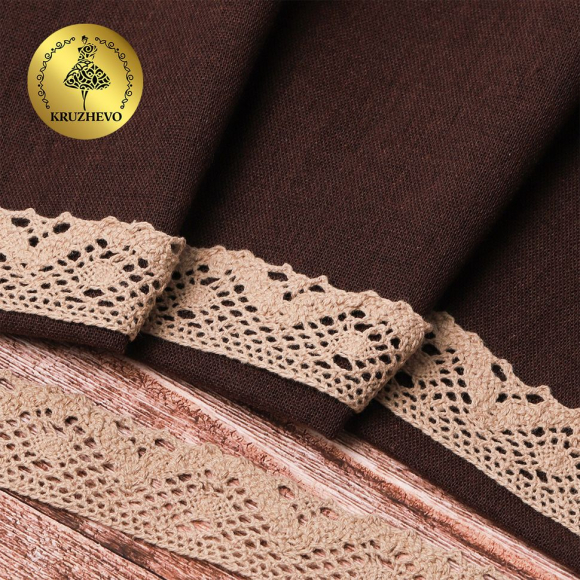 Тесьма вязаная KRUZHEVO 30мм TBY-5234 цв.30 капучино уп.10м